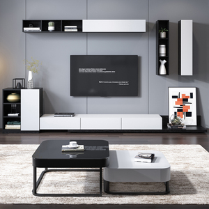 北欧伸缩电视柜茶几组合现代简约客厅小户型电视机柜壁柜背景墙