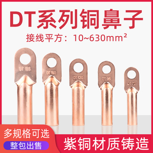 DT16/35/50/70/95/120/185/240/300平方铜鼻子接线端子铜线耳接头