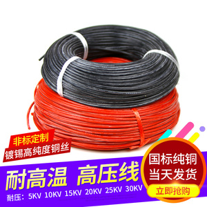 国标硅橡胶高压线AGG耐高温铜芯电线5-30KV直流0.5 1 2.5平方电缆