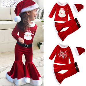 儿童圣诞服装女童cosplay服饰女孩精灵圣诞节冬季长袖宝宝服红色
