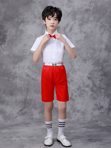 六一儿童表演服装男女童合唱服中国风礼服唱红歌朗诵蓬蓬裙演出服