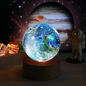 七彩琉璃珠星空海洋水晶球发光装饰桌面摆件小夜灯毕业季礼品礼物