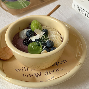 依米 韩式ins风早餐米饭碗家用陶瓷餐具套装好看的碗碟盘子泡面碗