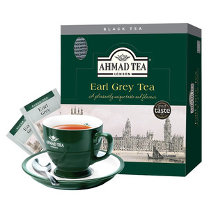 英国AHMAD亚曼茶 earl grey tea伯爵红茶100茶包盒装 进口佛手柑