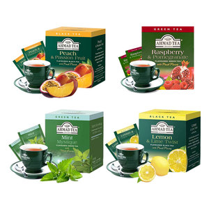 AHMADTEA亚曼水蜜桃百香果红茶薄荷绿茶进口浓香型商用10茶包独立