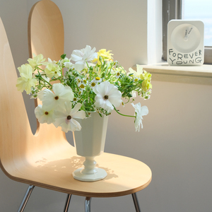 MaisonPromenade郁金香复古奶油色陶瓷花瓶摆件插花高级感客厅