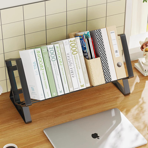 桌面书架书桌收纳置物架办公室桌上一体储物柜子家用简易小型书柜