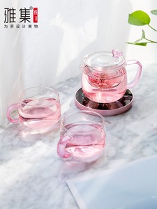 雅集茶具保温底座耐热玻璃花茶壶过滤加热杯垫茶杯泡茶壶家用套装