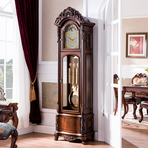 欧式德国赫姆勒落地钟机械中式复古立式实木钟表摆钟客厅落地座钟