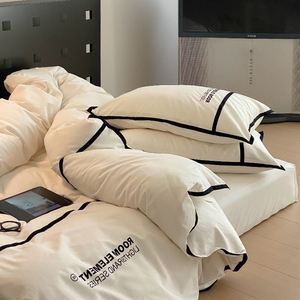 法式赫本风丨四件套全棉纯棉白色床单被套简约现代轻奢高级感床品