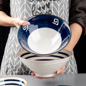 7寸面碗面条碗烩面碗日式拉面碗老式斗笠碗吃面碗家用创意8寸汤碗