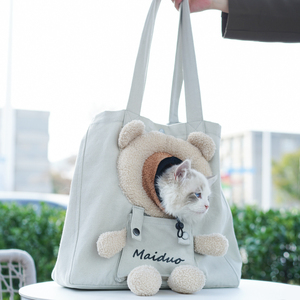 猫包便携外出猫咪外出包可露头单肩帆布包小型犬宠物包大容量狗包