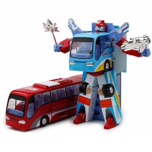 美致变形汽车人变形巴士公交车模汽车模型儿童玩具车仿真小车
