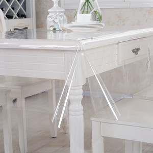 透明薄款下垂桌布防水防油免洗PVC长方形耷拉餐桌布保护套垫薄膜
