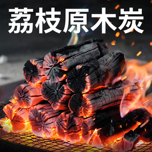 果木炭烧烤碳家用烤火取暖木炭无烟室内专用整箱10斤荔枝原木炭