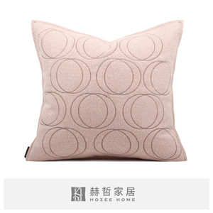 赫哲家居样板间抱枕套欧式ins轻奢风沙发客厅粉色定制靠腰枕垫包