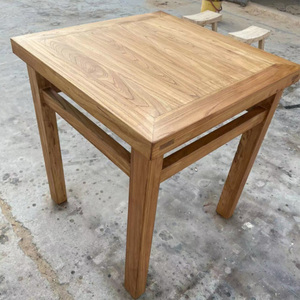 老榆木八仙桌实木方桌中式明清仿古做旧面馆风化原木家用四方桌子