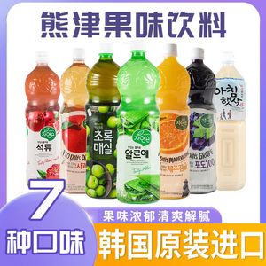 韩国进口熊津1.5L糙米汁番茄苹果青梅桔汁芒果石榴汁橙汁果味饮料