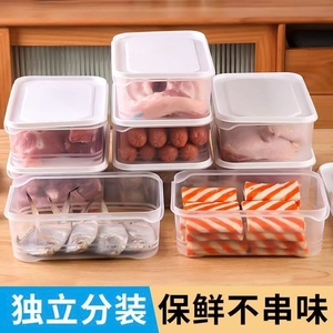 食物保鲜收纳食品盒冰箱冻肉分格盒子保鲜盒水果置物盒冷冻加热