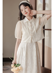 新中式连衣裙女夏季12岁女大童13少女生15初中学生宽松套装长裙子