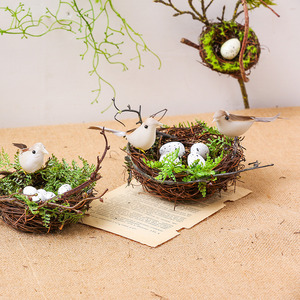 创意宠物鸟巢幼儿园植物角环创材料自然角装饰布置森系挂饰麻绳