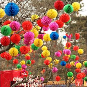 彩色刺球新年纸灯笼/防水小红纸灯笼/彩色节日装饰幼儿园挂饰吊饰