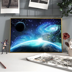 宇宙星空装饰画太空星球地球客厅卧室挂画银河系海报电竞房间壁画