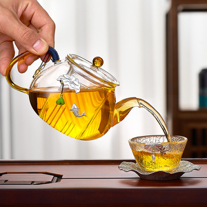 隆山堂茶壶泡茶壶玻璃加厚耐高温家用单壶小号可加热煮茶器带过滤