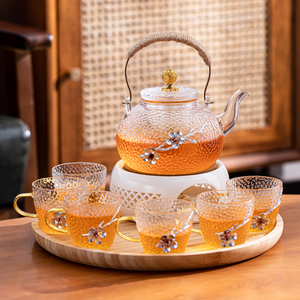 水果花茶壶蜡烛煮茶炉加热美容院养生茶具玻璃下午茶杯子套装轻奢