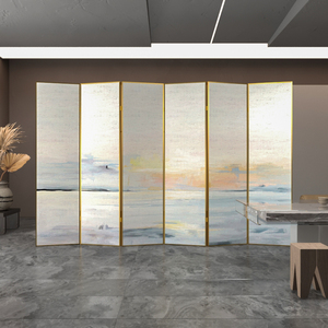 简约现代抽象时尚屏风隔断客厅办公室金属玄关折叠移动装饰折屏