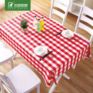 红白格免洗桌布一次性家用加厚防水防油圆桌环保长方形台布可降解