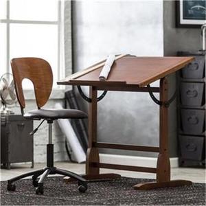 新美式书桌实木书桌工作台绘图画桌设计师绘图桌绘画桌 可调节画