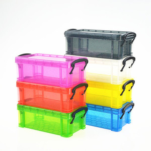透明收纳盒塑料整理盒糖果色杂物整理0.28迷你桌面升