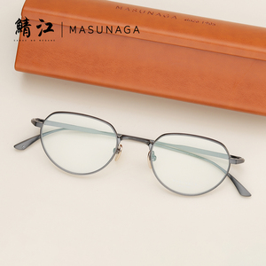 增永眼镜MASUNAGA日本手工纯钛超轻圆形近视方形男女光学镜架 MET
