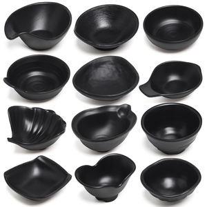 火锅店餐厅调料碗酱料蘸料碗创意黑色日式塑料小料碗密胺商用小碗