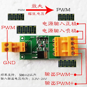 场效应管功率放大驱动模块PWM电压调节mos管控制开关3.3v5v12v24V