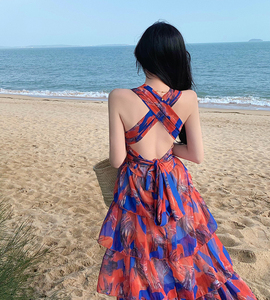 宋智雅同款连衣裙子女露背海边沙滩度假三亚旅行穿搭游玩衣服超仙