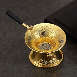 纯黄铜茶漏网茶隔茶叶过滤网茶具配件用品滤茶器茶滤高端泡茶神器