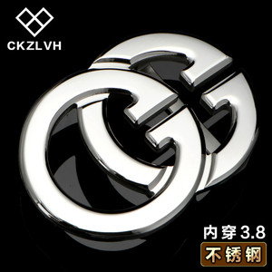 CK Z LV H皮带扣头不锈钢男士高档双G腰带扣3.8内穿式皮带头单卖