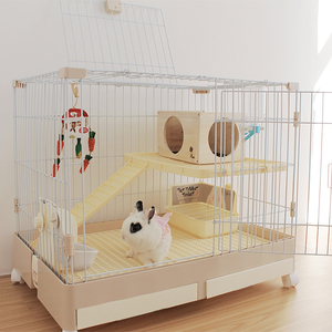 兔笼子家用室内自动清洁粪便 宠物窝兔别墅特大号兔笼 荷兰猪笼子