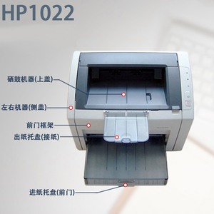 适用 惠普HP 1022出纸托盘HP1022N前门 纸盒 前门框架 硒鼓上盖 左右侧盖 进纸盘 机器外壳 打印机配件