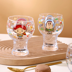 玩具总动员水杯玻璃杯家用2024新款啤酒杯创意果汁杯高颜值牛奶杯
