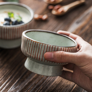 异形日式陶瓷餐具高脚碗家用点心盘小吃零食碟子甜品碗冰淇淋碗