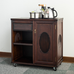 器氏 竹制小茶柜边柜可移动置物架烧水壶一体式茶水柜泡茶台柜子