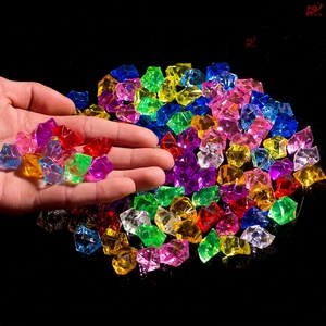 仿真玻璃块亚克力柜台水晶石头100颗 鱼缸冰粒七彩小石头儿童宝石