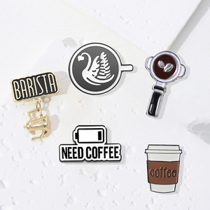 coffee创意胸针咖啡爱好者金属徽章书包装饰品小礼物衣服配饰胸章