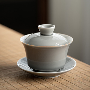 陶瓷三才盖碗大号日式不烫手泡茶功夫茶具单个茶碗带盖碗盖茶杯