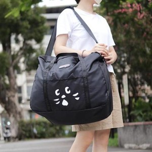 日系新款惊讶猫旅行袋卡通可爱折叠大容量便携行李包男女出行健身