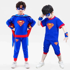 超人衣服儿童cosplay套装男童角色扮演童话人物六一节走秀服装夏