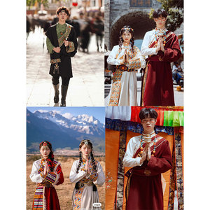 新款藏族服装女贵族藏袍男士西藏旅游少数民族风写真藏式服饰新款